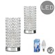 image 2 of ValueLights Ducy Pair of Polished Chrome & Clear K9 Crystal Jewel Touch Table Lamps with LED Dimmable Candle Bulbs In Warm White Chrome