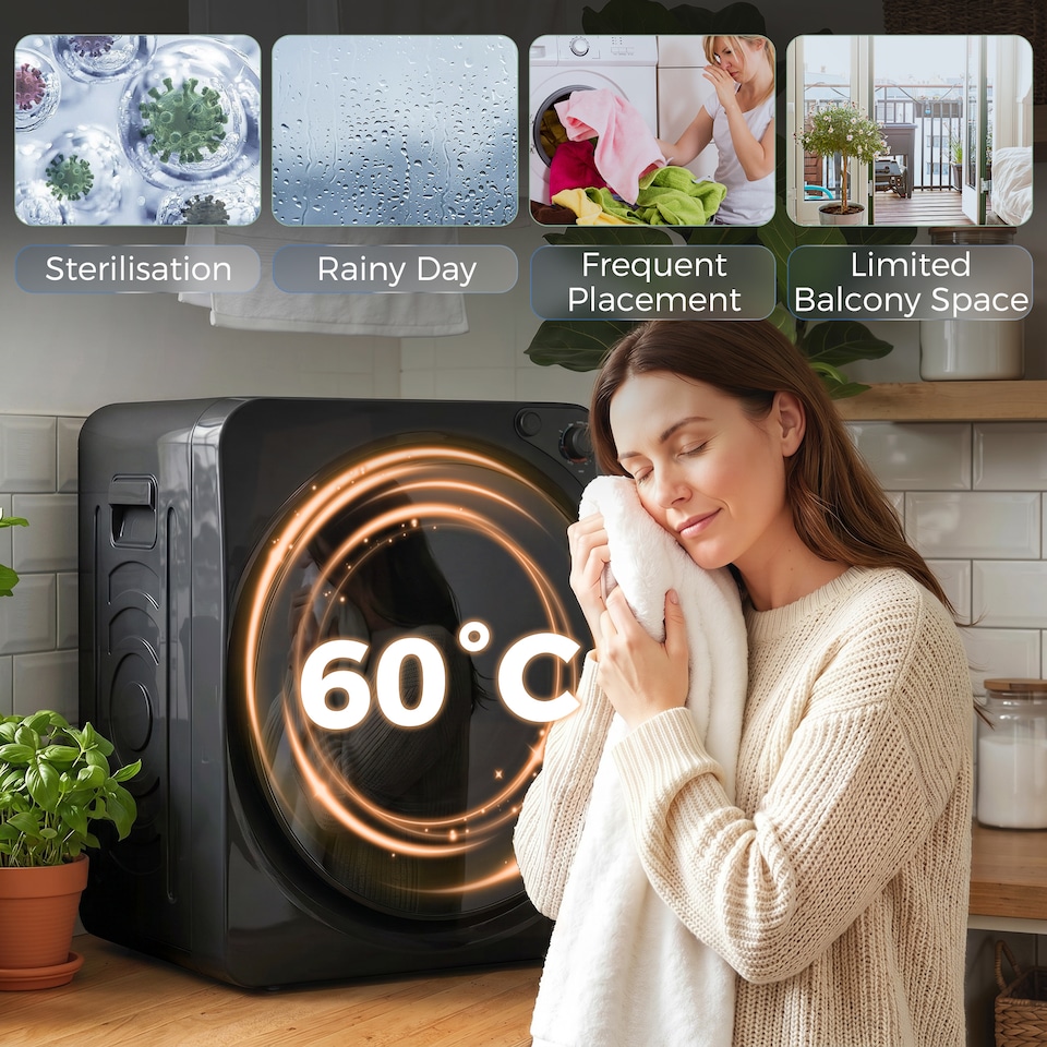 image 1 of HOMCOM 5kg Vented Tumble Dryer, Compact Dryer with 5 Drying Modes