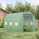 image 2 of Outsunny Polytunnel Walk-in Garden Greenhouse with Zip Door and Windows 3 x 2M
