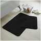 image 1 of VELVETIO Greek Bath Mat & Pedestal Mat Water Absorbent Non Slip Toilet Rugs Black