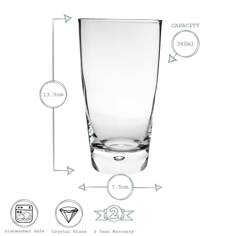 image 1 of Bormioli Rocco Luna Highball Glasses - 340ml - Pack of 4 Clear