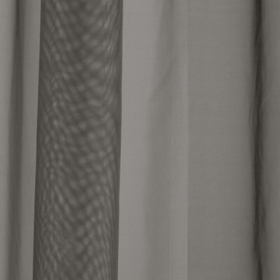 image 1 of Sheer Grey Plain Woven Voile Slot Top Curtain Panel Pair (57x90") 145x229m