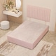 image 2 of Texas Divan Bed Base with 30 Inch Headboard Plush Velvet | Pink | Pink