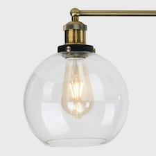 ValueLights Retro 3 Way Black And Gold Steampunk Ceiling Light Fitting With Glass Shades