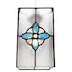 image 2 of Traditional Clear Glass Tiffany Style Pendant Light Shade with Teal Panels | Blue | Teal | 1