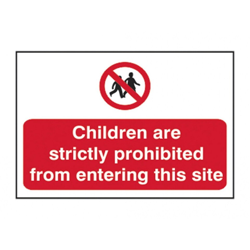 Scan Children Prohibited From Entering Site - Pvc Sign 600 X 400mm - Multi Colour - 600 x 400mm