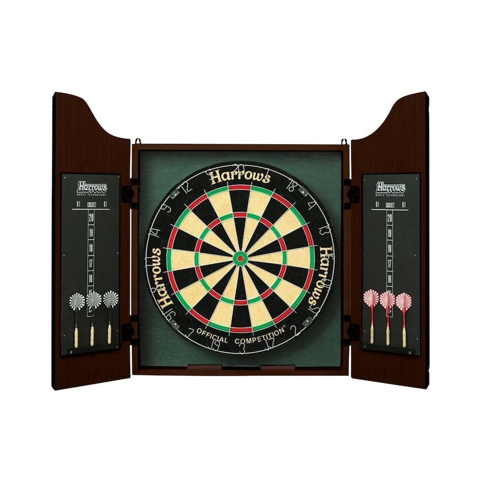 image 1 of Harrows Rosewood Dartboard Cabinet - Brown - One Size