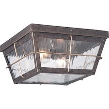 Cortland 2 Light Outdoor Flush Mount - Imperial Bronze Finish, E27