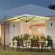 image 2 of Outsunny 3(m) Cantilever Parasol Patio Sun Umbrella w/ Base Solar Lights Beige