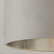 image 3 of LIGHT GREY VELVET DRUM SHADE & SILVER INNER (D35cm)