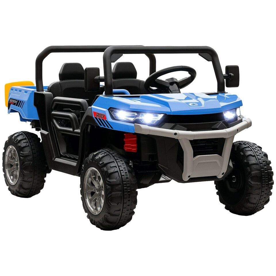 image 1 of HOMCOM 12V 2 Seater Kids Electric Ride-On Car w/ Electric Bucket - Blue