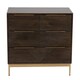 image 3 of Zaine Carving 3 Drawer Chest - Mango Wood - L40 x W81.5 x H80.5 cm - Dark Finish - Assembly Required