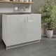 image 2 of JD Greta Adjustable Legs Kitchen Sink Unit 1000mm Cabinet With Doors - White Gloss