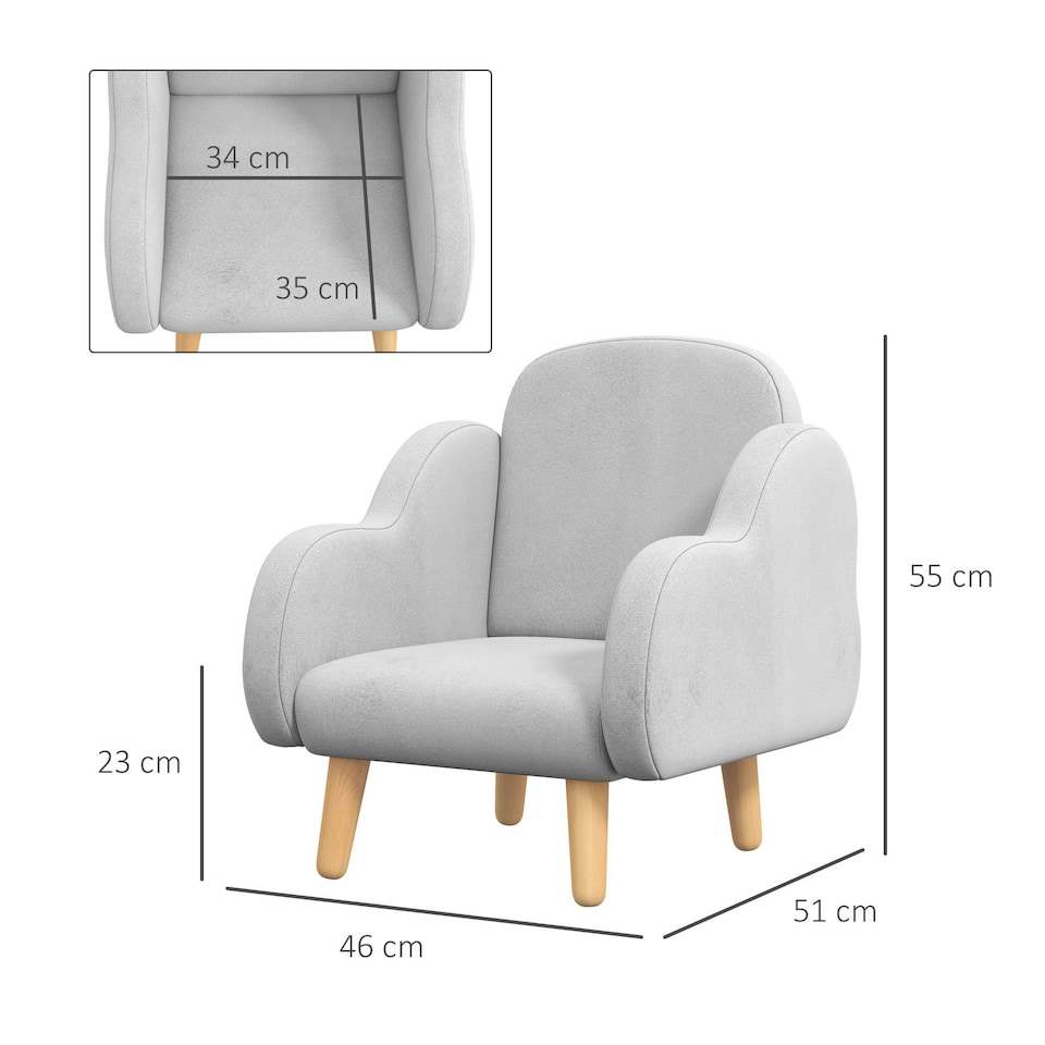 image 1 of ZONEKIZ Kids Armchair Toddler Sofa Chair Cloud-Shaped for 1.5-3 Years Purple