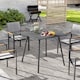 image 2 of Outsunny Garden Dining Table for 4 Person, Square Outdoor Table with Easy Clean Slat Top, Rust Resistant Steel Frame, for Terrace, Balcony, 80 x 80 x 74 cm, Grey | Grey