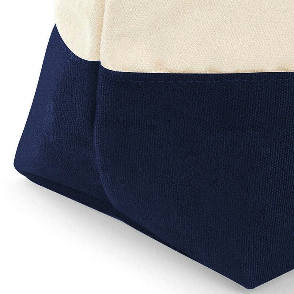 image 1 of Westford Mill Dipped Base Canvas Accessory Bag - Natural/Navy - L | Brown