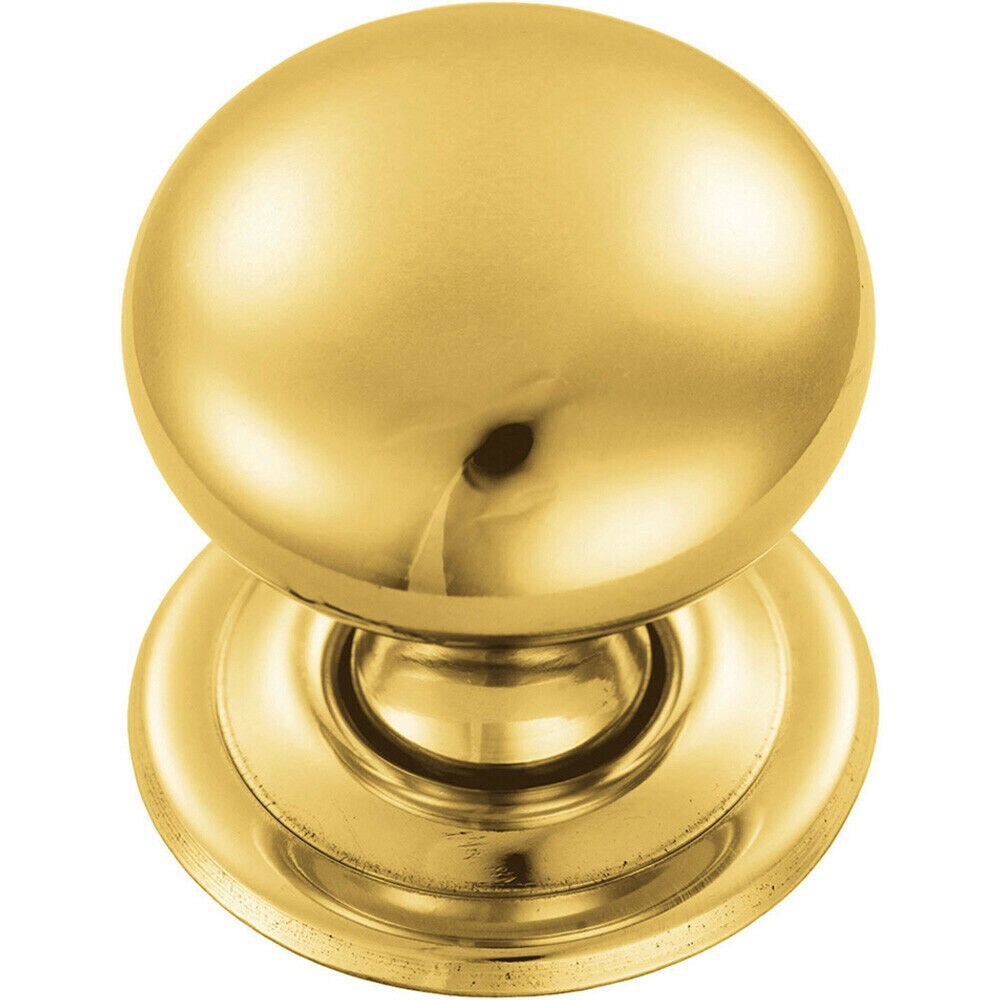 Loops Round Victorian Cupboard Door Knob 38mm Dia Polished Brass Cabinet Handle in Metallics