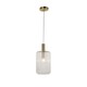 image 2 of First Choice Lighting Set of 2 Fluted Glass Design Pendant Fitting Finished with Clear Glass and Bronze Effect Colour Bronze | Clear