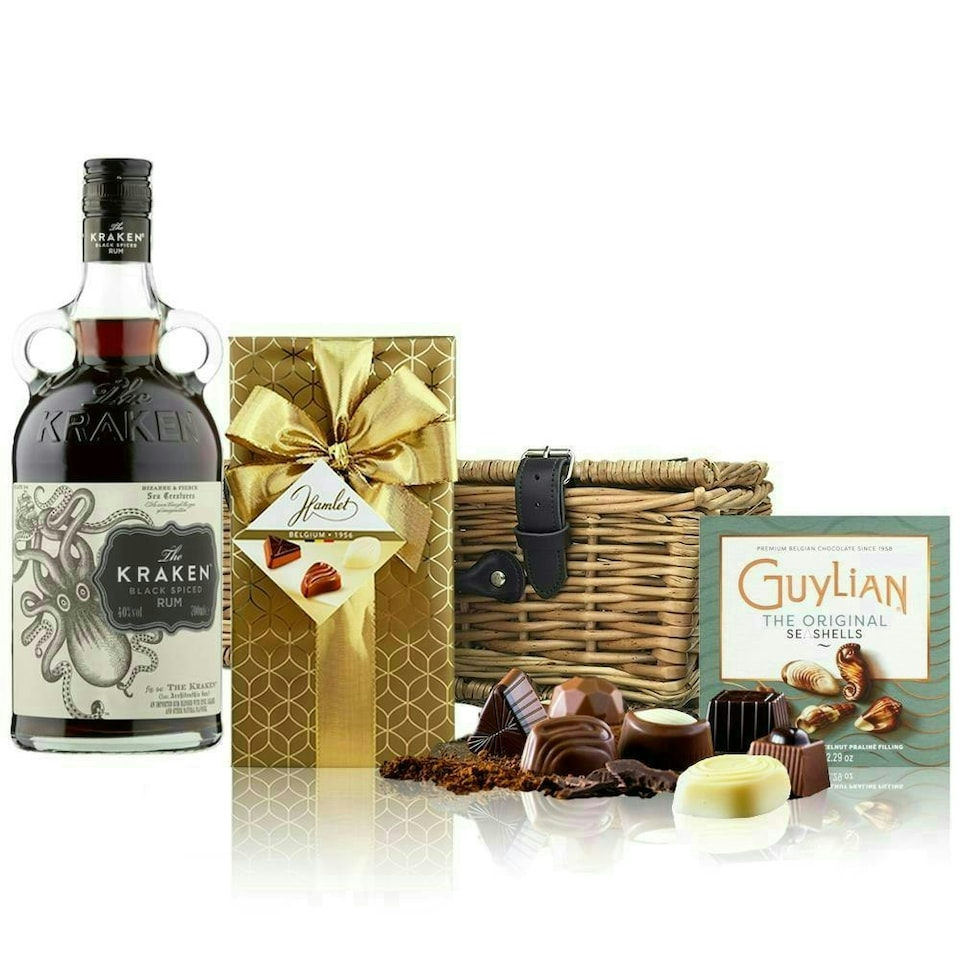 image 1 of Kraken Black Spiced Rum and Chocolates Hamper 70cl 40% abv
