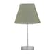 image 2 of Set of 2 Chrome Stick Table Lamps with Sage Green Fabric Shades Chrome | Green