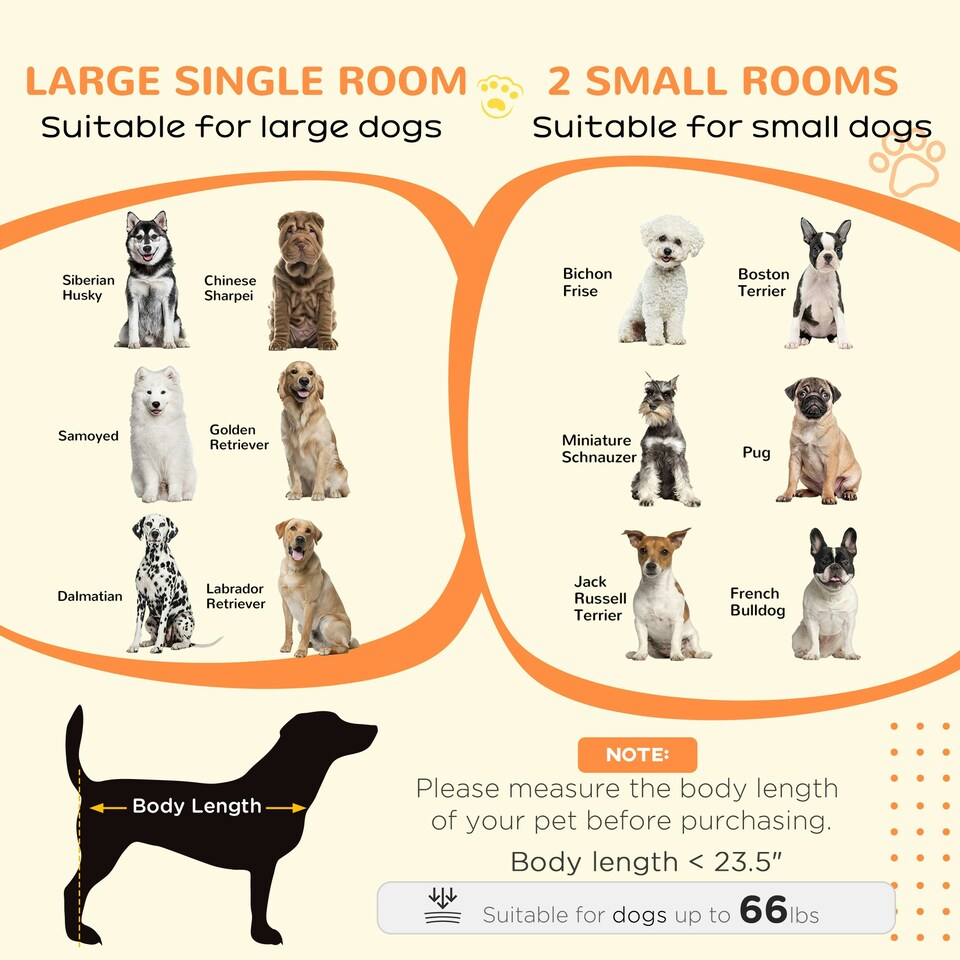 image 1 of PawHut Dog Crate Furniture for Small and Large Dogs with Movable Divider, White