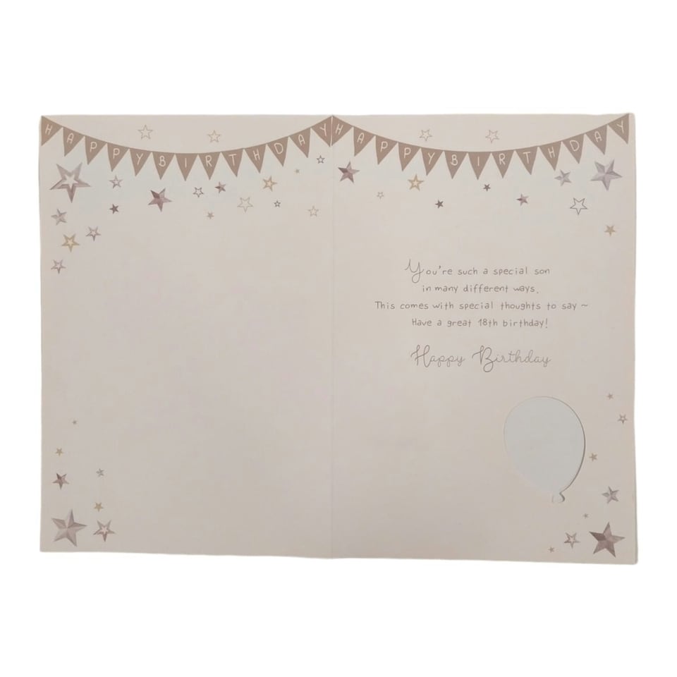 image 1 of To a special Son You're 18 Balloon Boutique Greeting Card