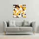 image 2 of Orangle Flowers and Triangles (Canvas Print) 90 x 90 x 4cm