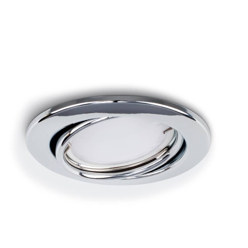 image 1 of ValueLights Downlight Tiltable Fire Rated Chrome Ceiling Light Fitting 20 Pack