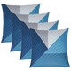 image 1 of OHS 4 x Ralph Geometric Pinsonic Cushion Covers, 45x45cm - Navy Blue