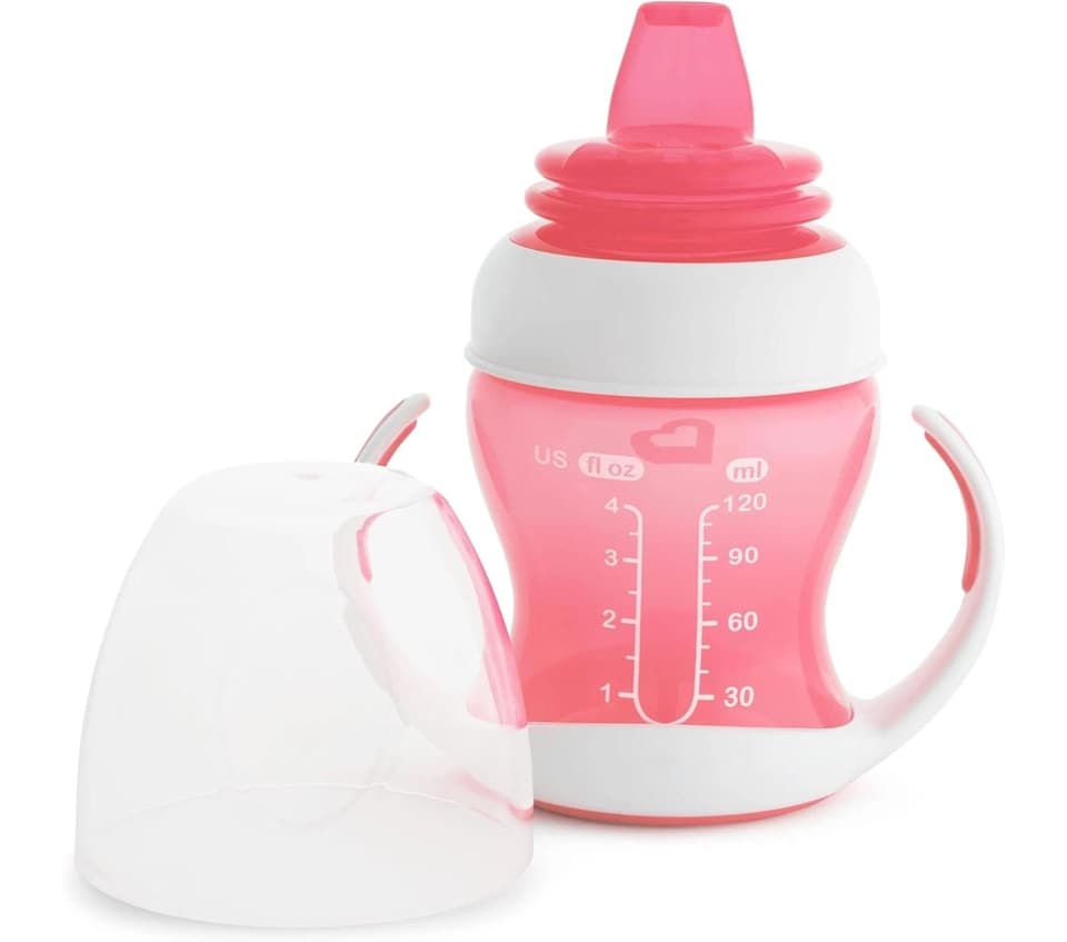 image 1 of Munchkin Baby Drinking Drink Trainer Gentle Transition Cup 125ml Pink 4m+