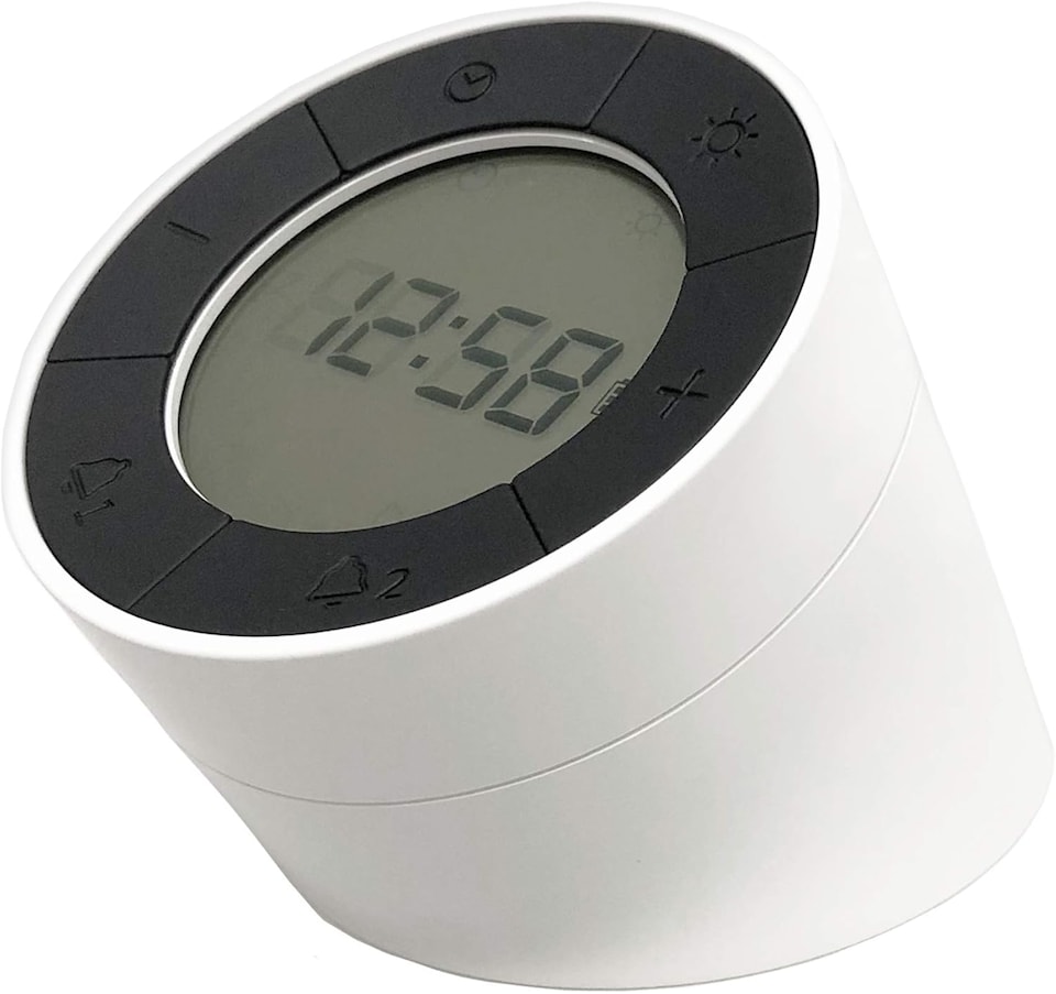 image 1 of Acctim Jowie Dual Digital Alarm Clock & Nightlight Superbrite Crescendo Alarm Touch Sensor | White | White