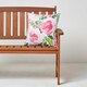 image 3 of Homescapes Pink Peony Outdoor Cushion 45 x 45 cm - Set of 2 Pink