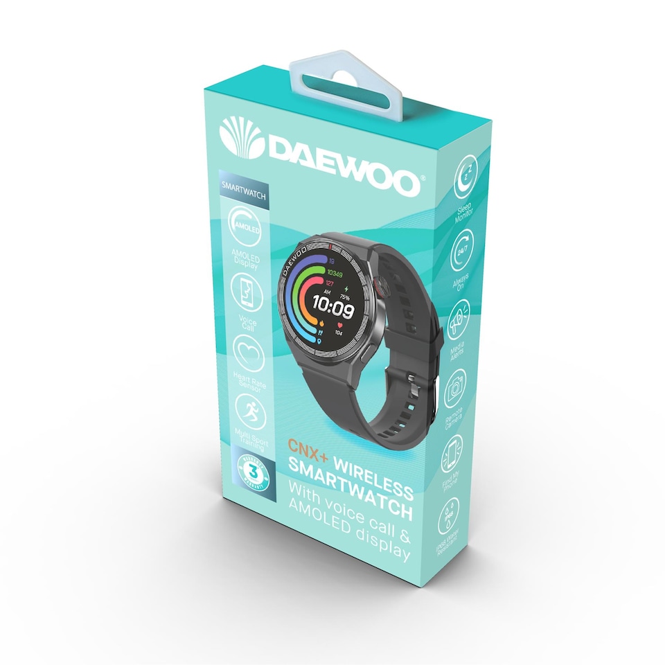 image 1 of Daewoo CNX Smartwatch Calls, Notifications & Fitness Tracking - Black
