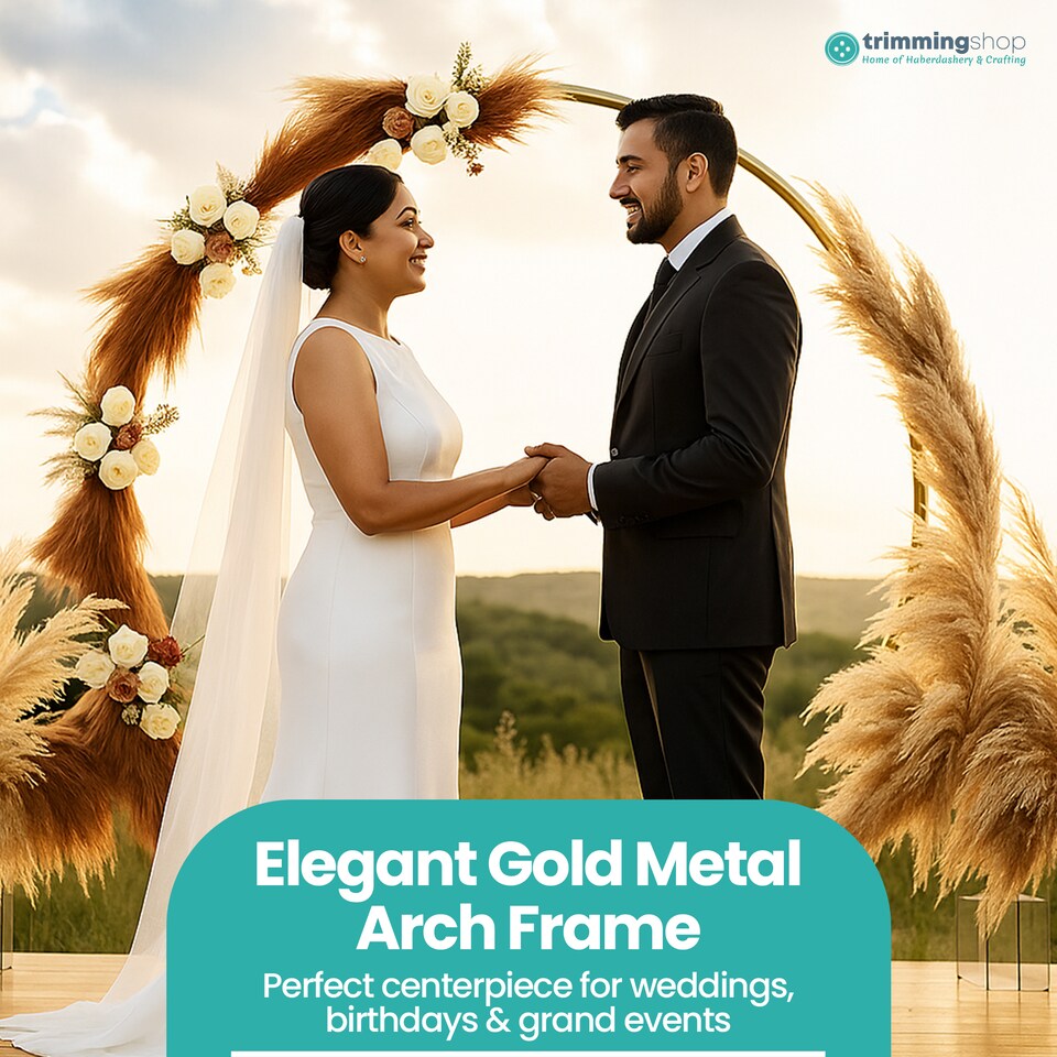 image 1 of Golden Circle Balloon Arch Frame Flower Balloon with Floor Base - 180cm