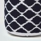 image 4 of Homescapes Circular Blue and Natural Colour Ikat Round Footstool