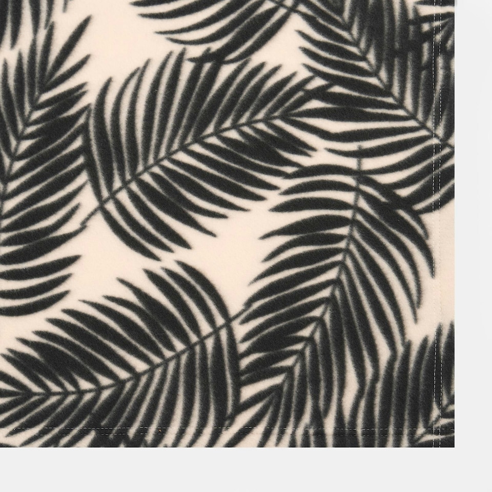 image 1 of OHS Leaf Ultra Soft Polar Throw Blanket, 120x150cm - Natural