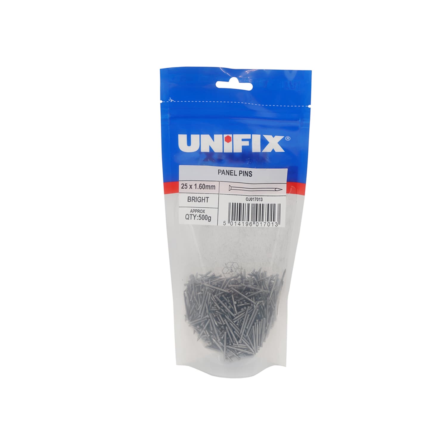 Unifix Bright Panel Pins 25 x 1.60mm 1kg- Box of 5 in Silver