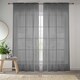 image 1 of Sheer Grey Plain Woven Voile Slot Top Curtain Panel Pair (57x90") 145x229m
