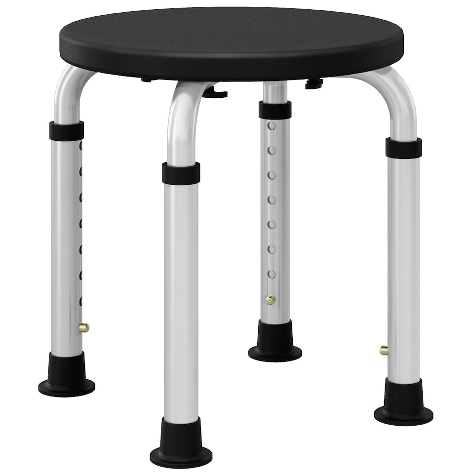 image 1 of HOMCOM Bath Chair Height Adjustable Shower Seat for Elderly Black