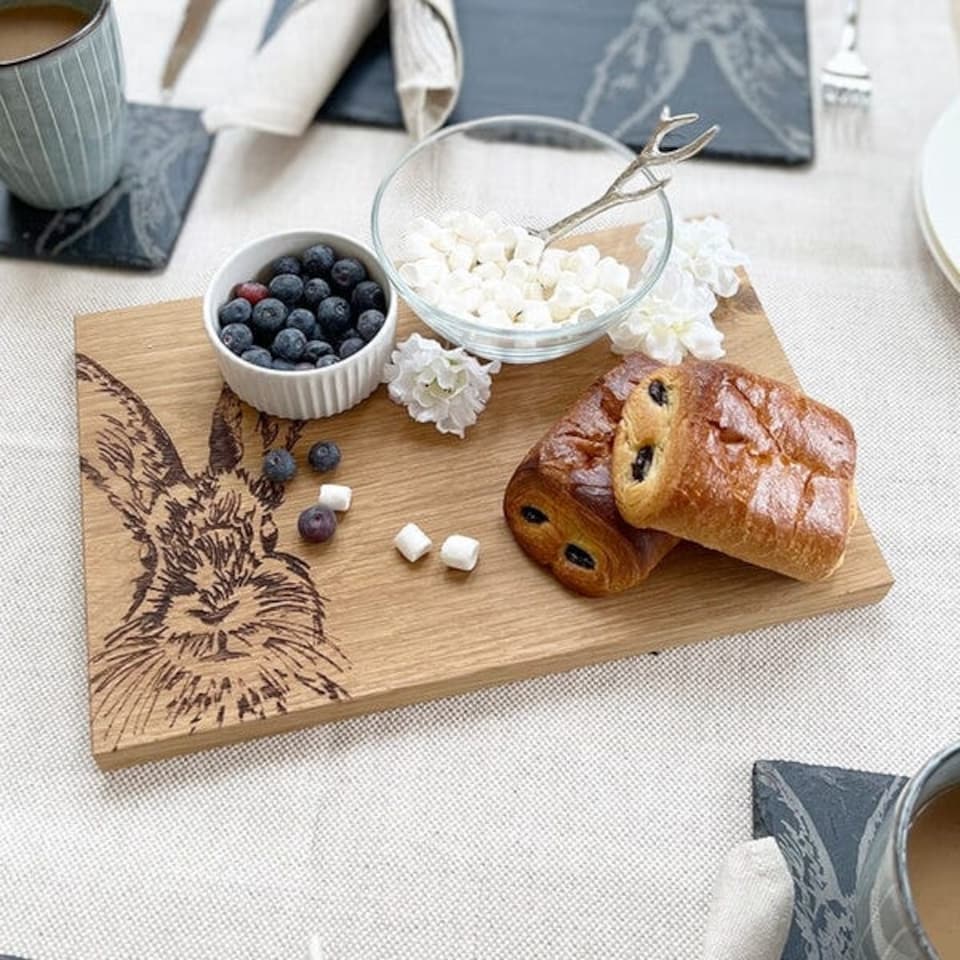 image 1 of The Just Slate Company Hare 30cm Oak Serving Board
