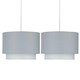 image 1 of First Choice Lighting Pair of Grey Ombre 2 Tier Ceiling Light Shades Grey