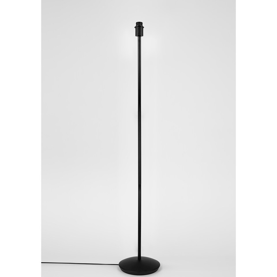 image 1 of Contemporary and Sleek Matt Black Metal Floor Lamp Base with Inline Switch | Black
