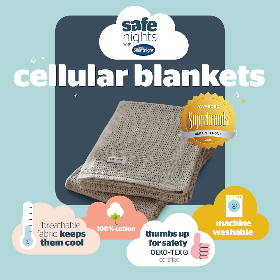 image 1 of Silentnight Safe Nights Cellular Blanket - 2 Pack