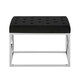 image 1 of Allure Black Tufted Seat And Silver Finish Bench Black