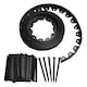 image 1 of Flexible Black Plastic Garden Lawn Edging Roll with 40 Pegs (10m)
