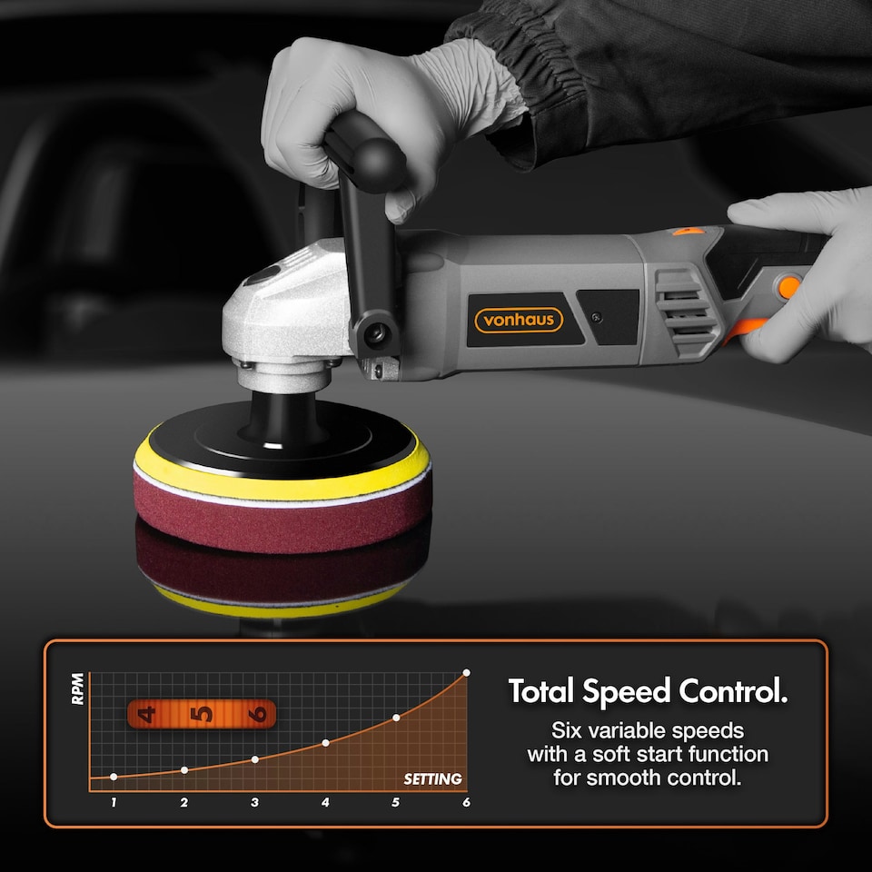 image 1 of VonHaus Rotary Polisher and Sanding Car Buffer Machine