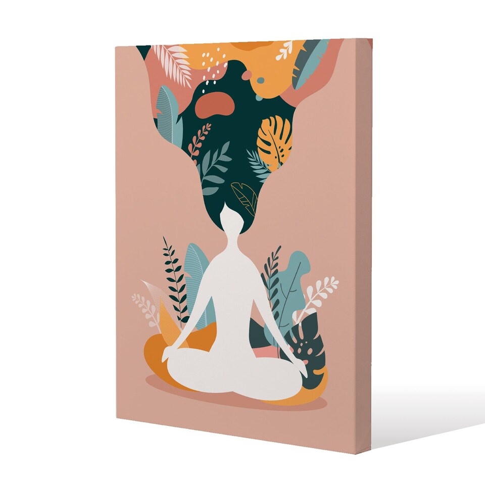 mindfulness, meditation and yoga Woman (Canvas Print) / 61 x 91 x 4cm | Multi
