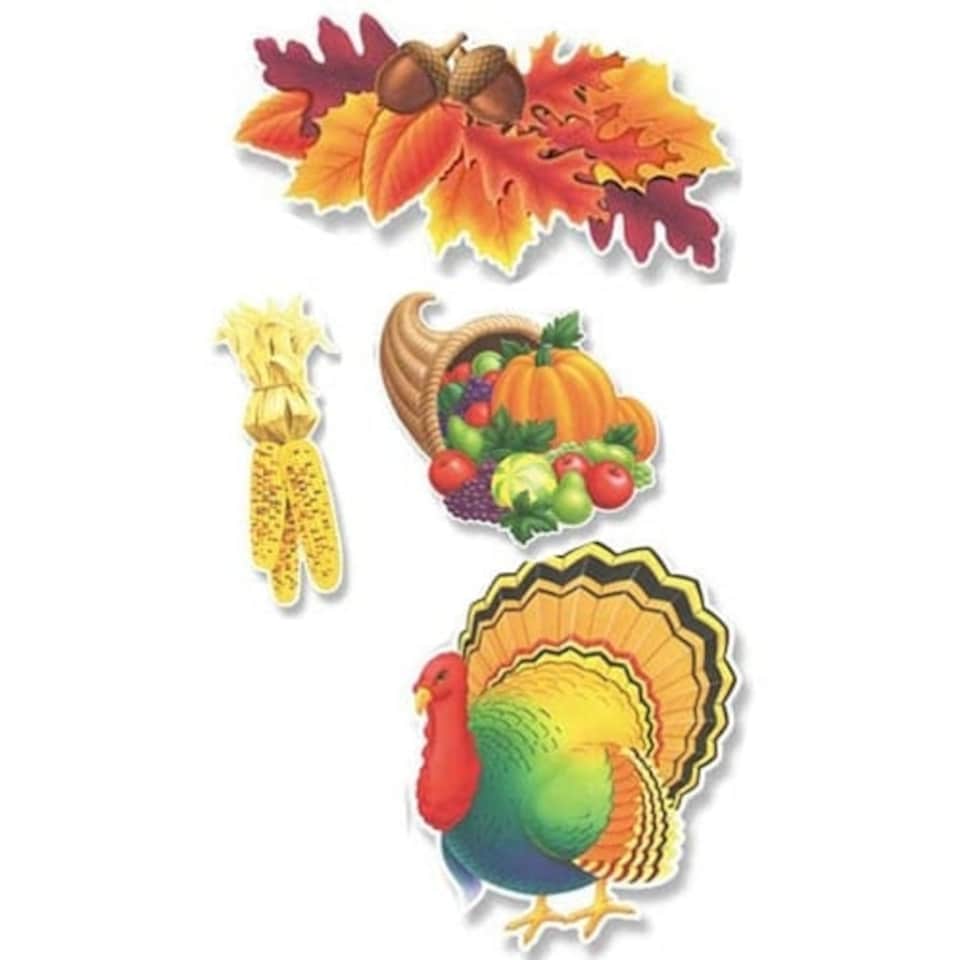 Assorted Happy Thanksgiving Cutouts - 14 Inches / 36cm - Pack of 4