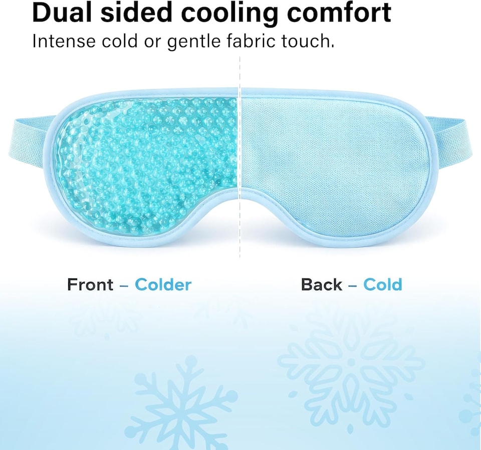 image 1 of Gel Beads Eye Mask Hot Cold Therapy Puffy Eyes Migraine Sinus Relief Dark Circle