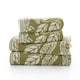 image 6 of Mixed Leaves 100% Cotton 550gsm Supersoft Towels Green | Green | Hand towel